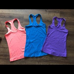 3 Great condition Lululemon workout tops